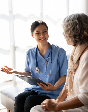 physician talking to patient